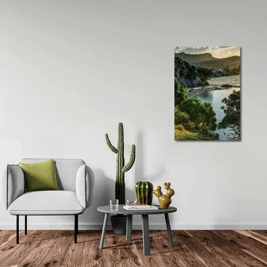 New Zealand Coastal Bay Forest Landscape – Wall Art