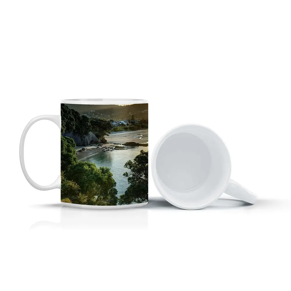 New Zealand Coastal Bay Forest Landscape – Mugs