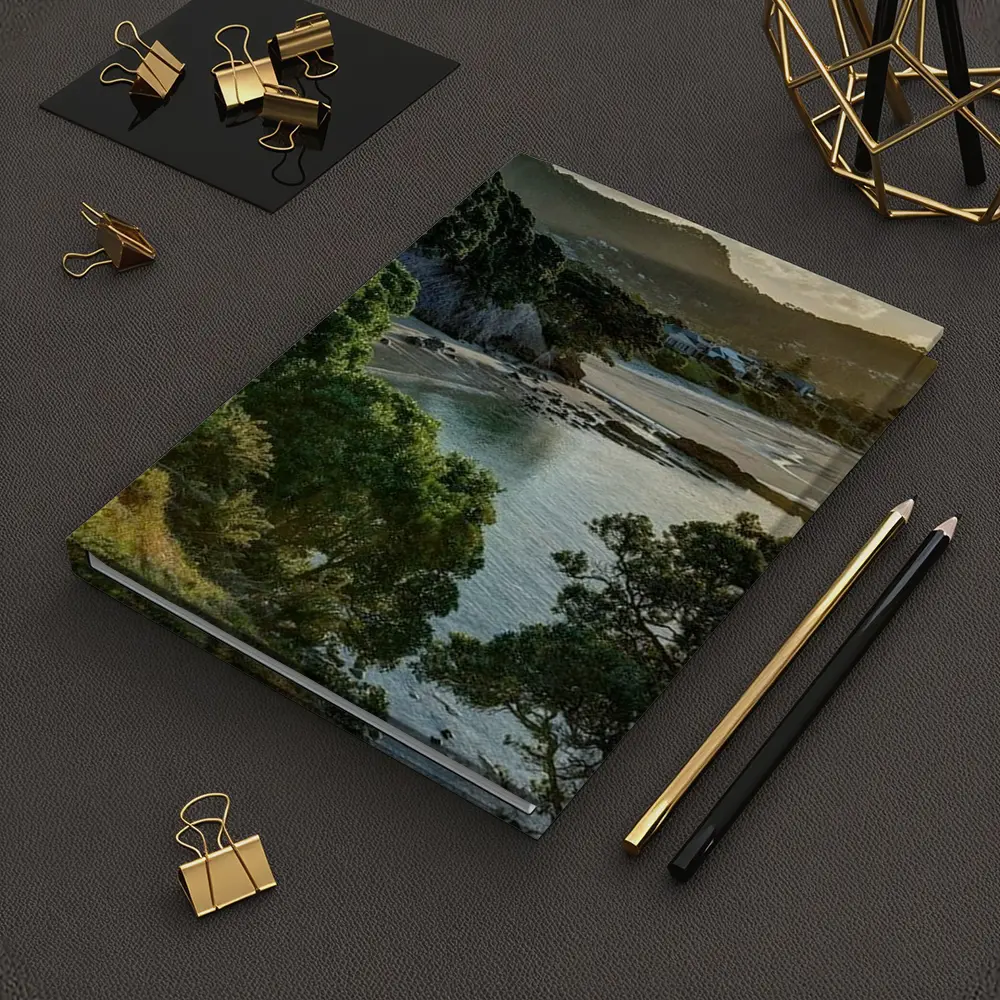 New Zealand Coastal Bay Forest Landscape – Notebooks