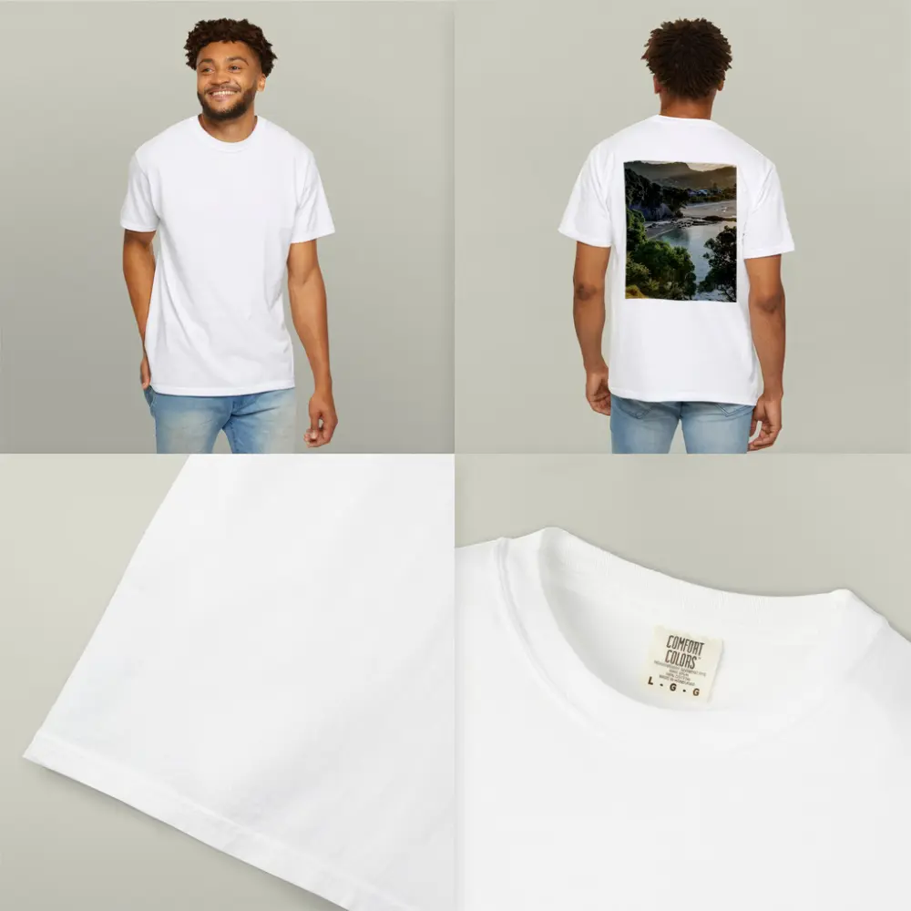 New Zealand Coastal Bay Forest Landscape – T-Shirts