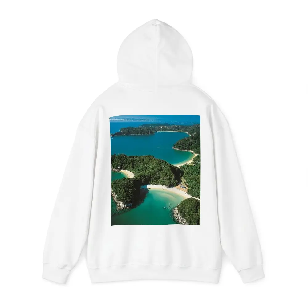 Aerial View New Zealand Coastal Bays Forest – Hoodies