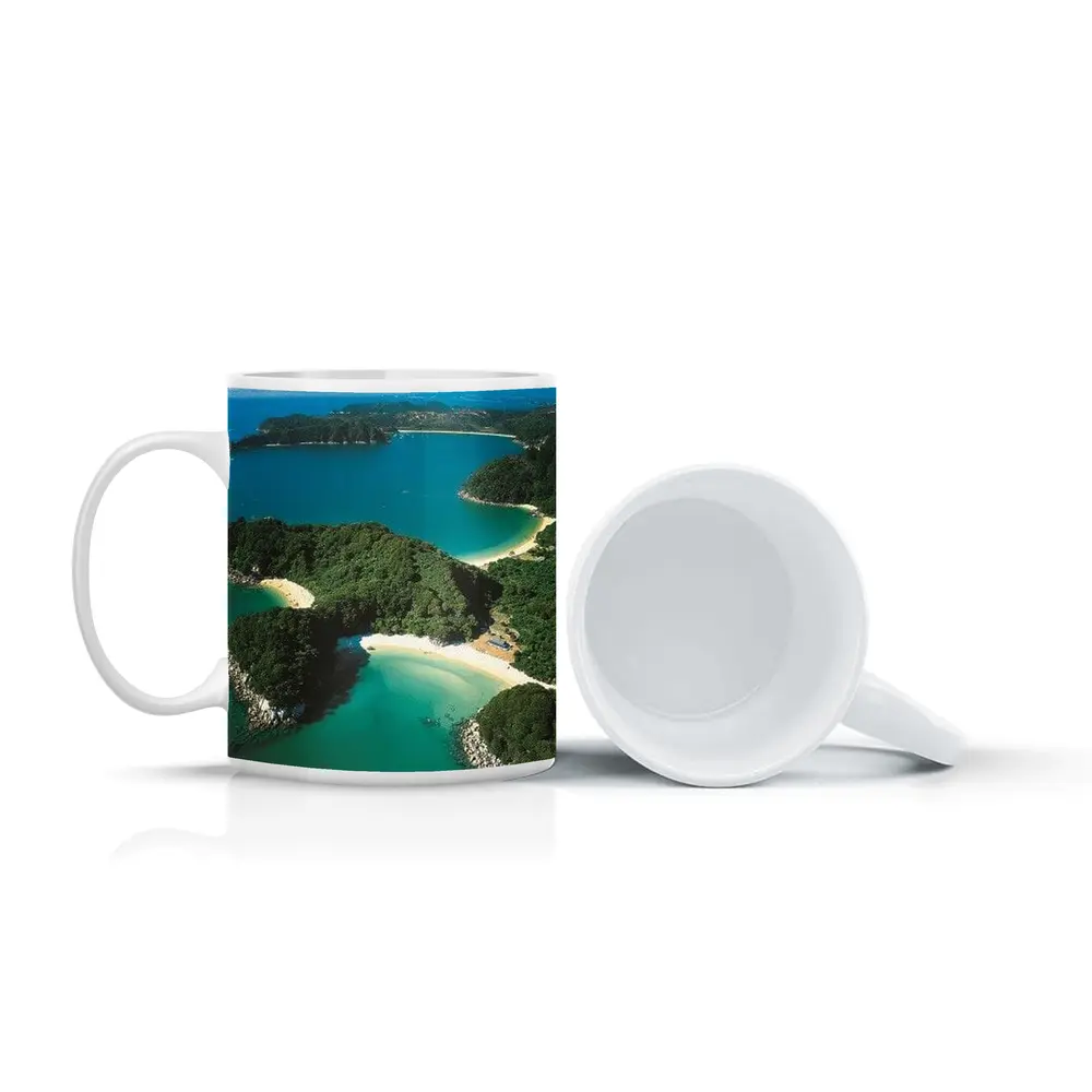 Aerial View New Zealand Coastal Bays Forest – Mugs