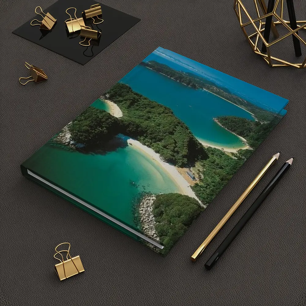 Aerial View New Zealand Coastal Bays Forest – Notebooks