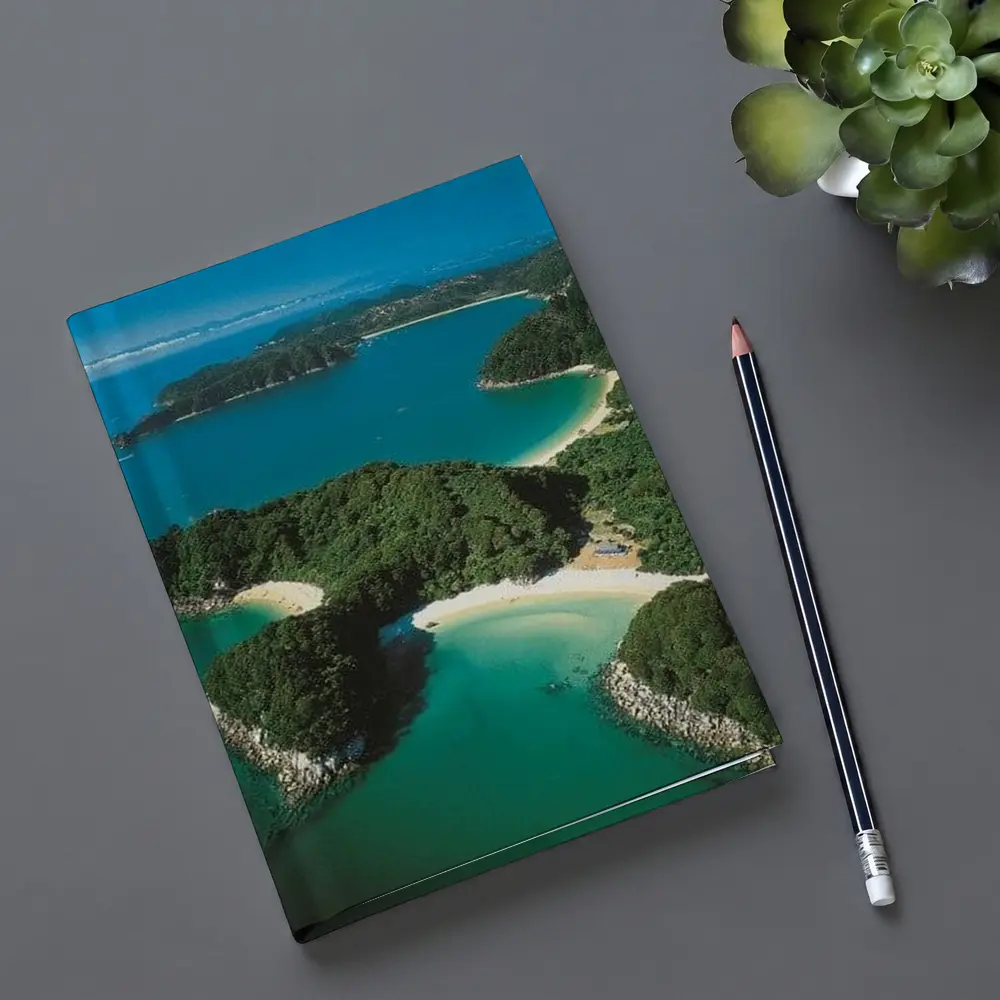 Aerial View New Zealand Coastal Bays Forest – Notebooks