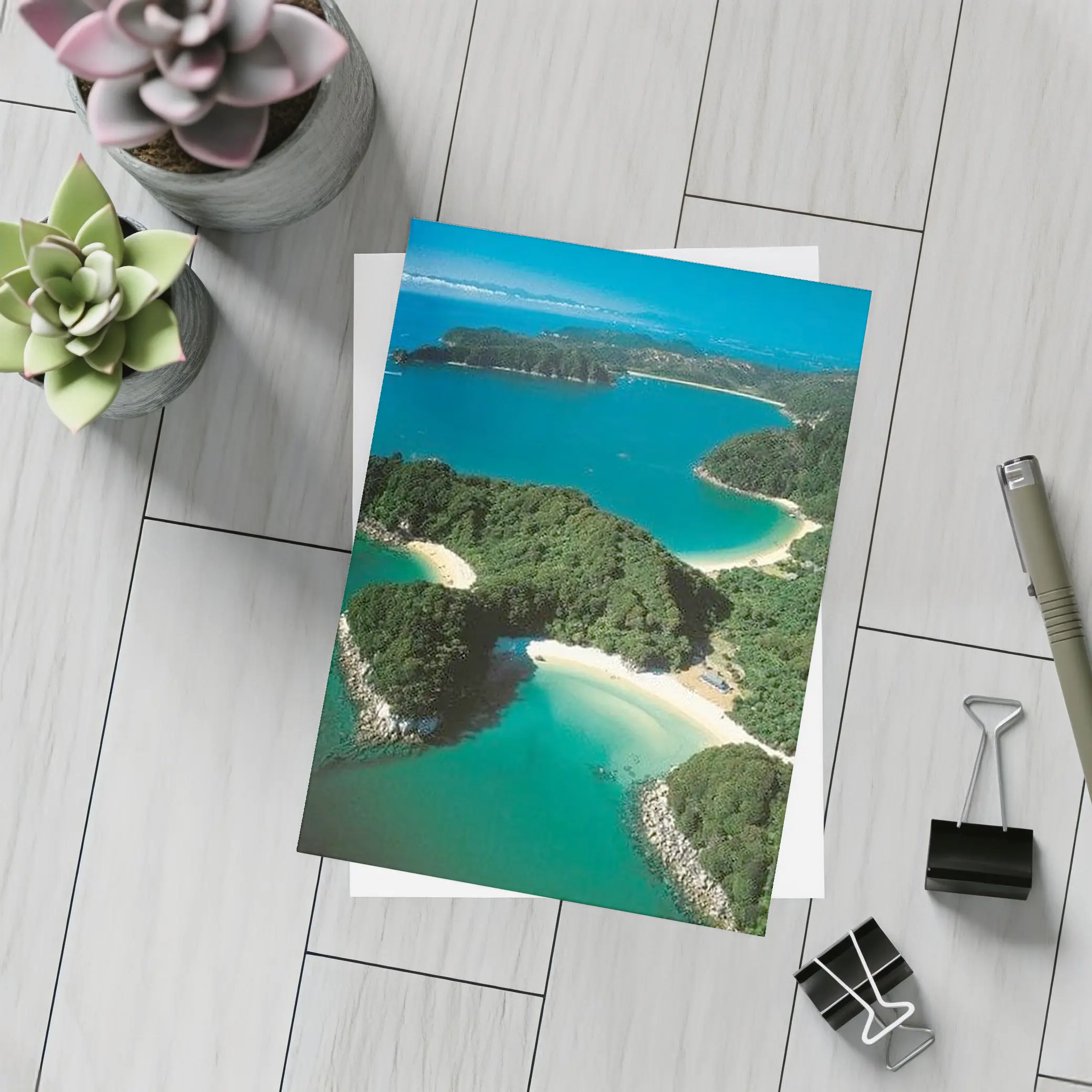 Aerial View New Zealand Coastal Bays Forest – Postcards
