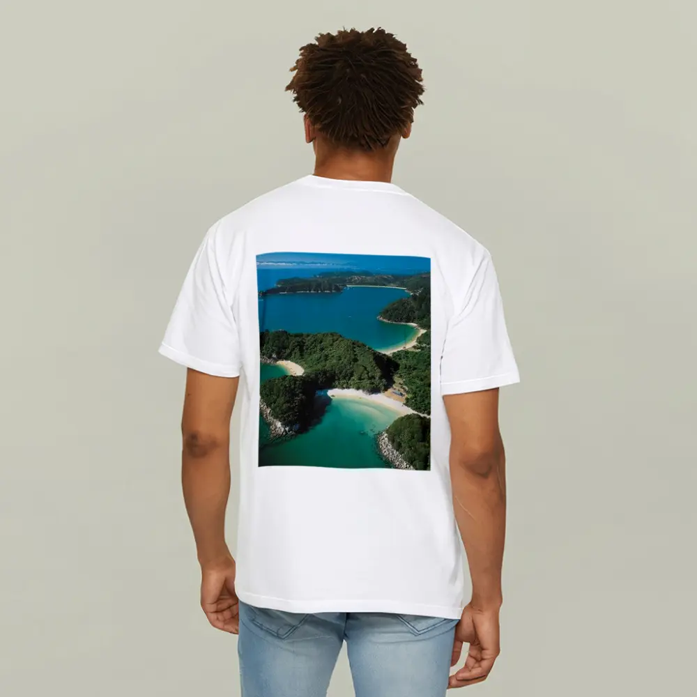 Aerial View New Zealand Coastal Bays Forest – T-Shirts