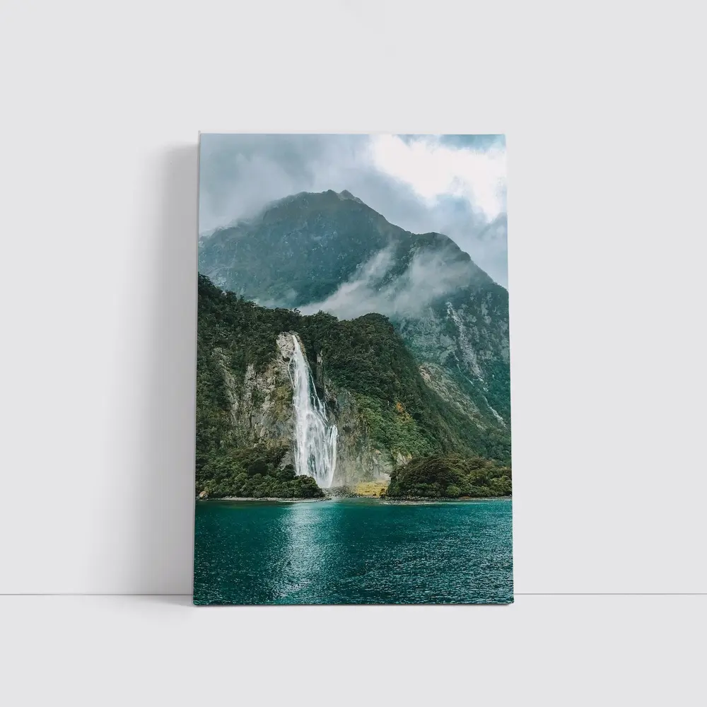 Milford Sound Waterfall New Zealand Mountain – Wall Art