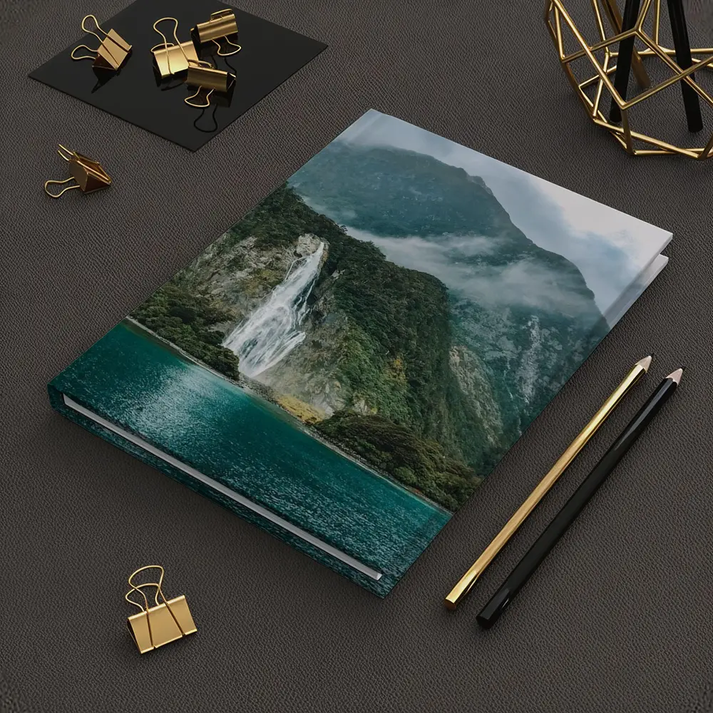 Milford Sound Waterfall New Zealand Mountain – Notebooks