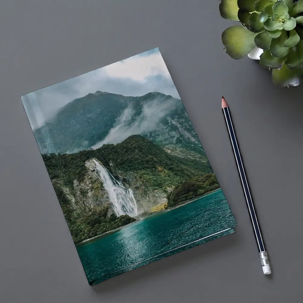 Milford Sound Waterfall New Zealand Mountain – Notebooks