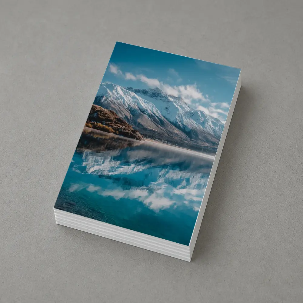 Snow Capped Mountains Reflected In Blue Lake – Postcards