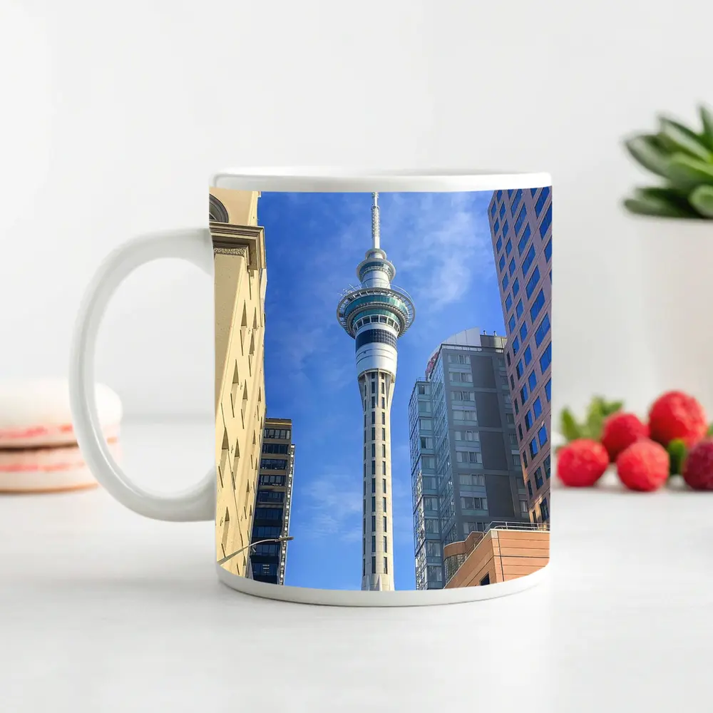 Auckland Sky Tower City Street View – Mugs