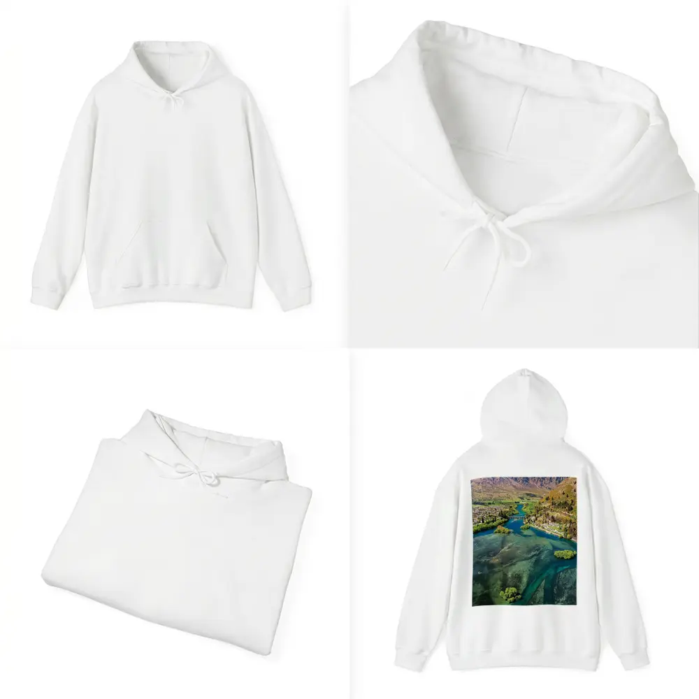 Queenstown New Zealand Aerial River Mountain View – Hoodies
