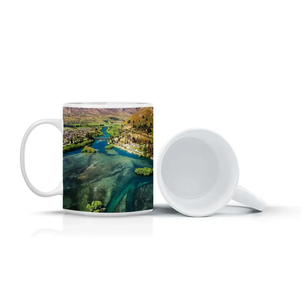 Queenstown New Zealand Aerial River Mountain View – Mugs