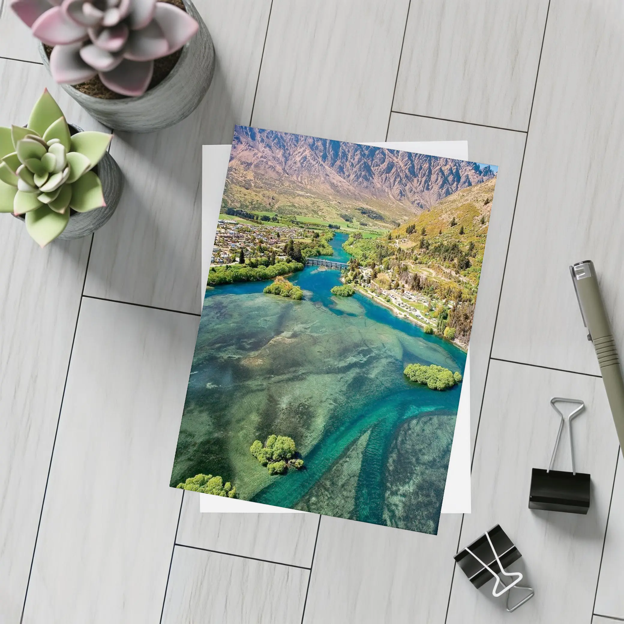 Queenstown New Zealand Aerial River Mountain View – Postcards