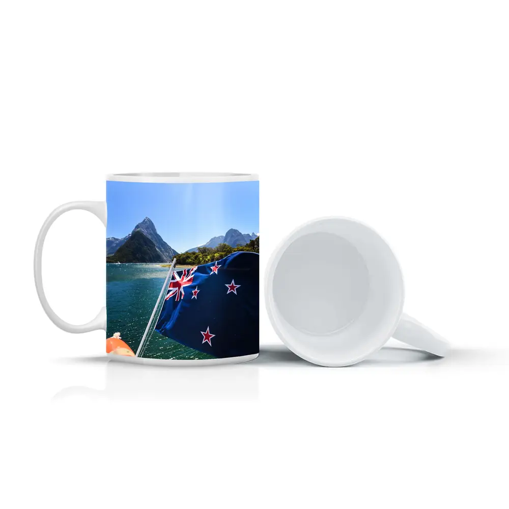 New Zealand Flag Milford Sound Mountains – Mugs