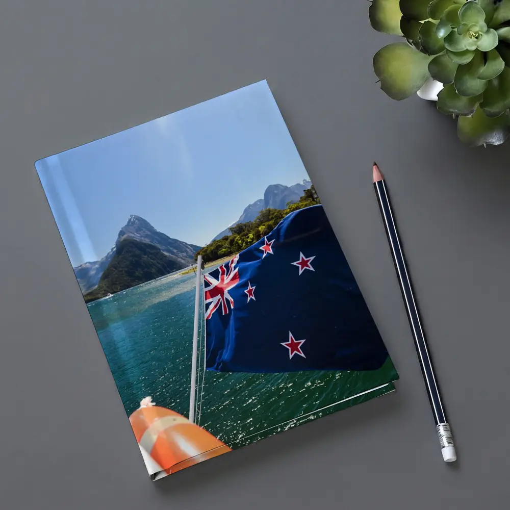 New Zealand Flag Milford Sound Mountains – Notebooks
