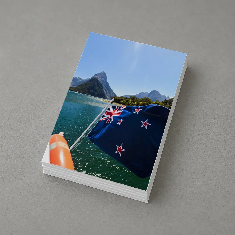 New Zealand Flag Milford Sound Mountains – Postcards