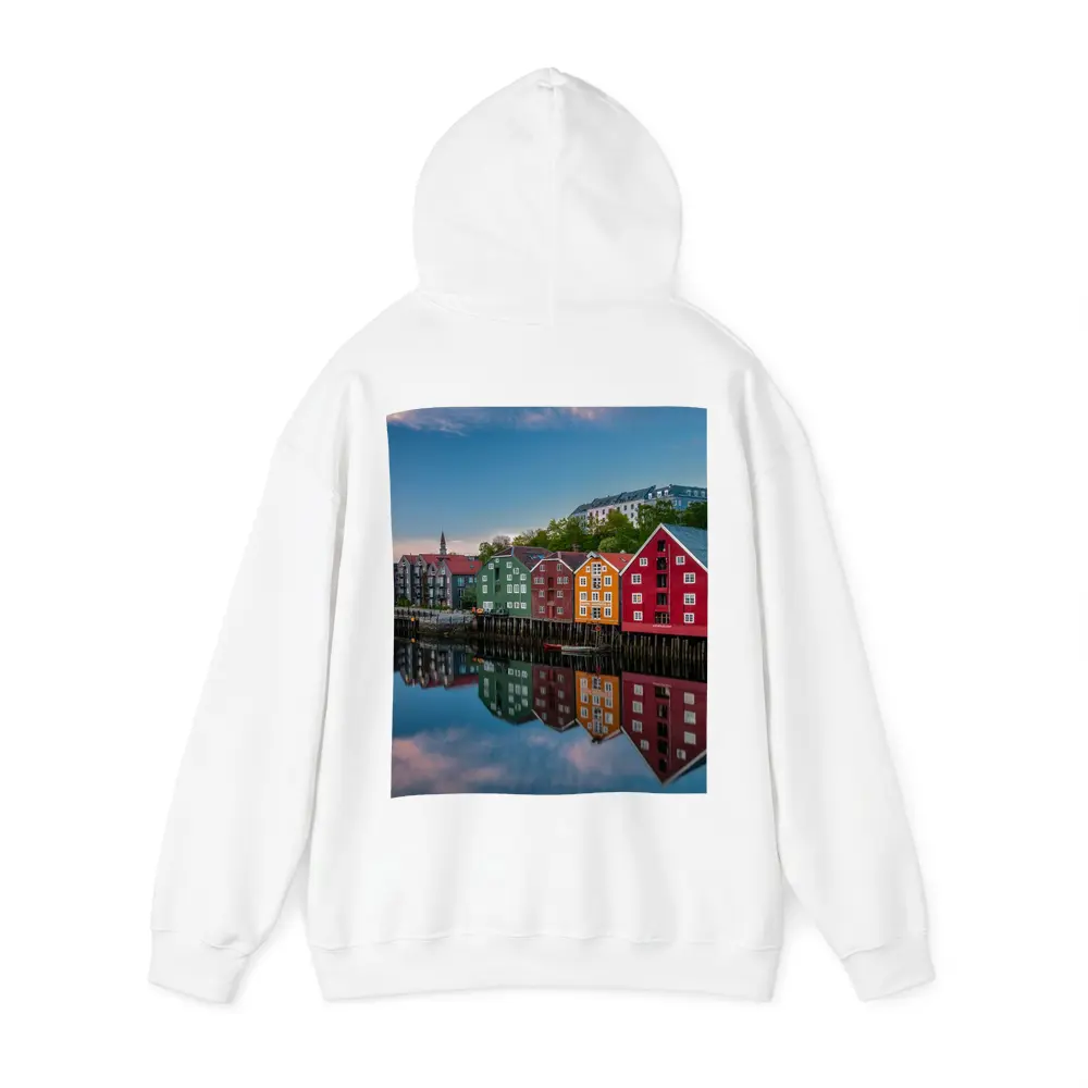 Trondheim Colorful Waterfront Buildings Norway Reflection – Hoodies