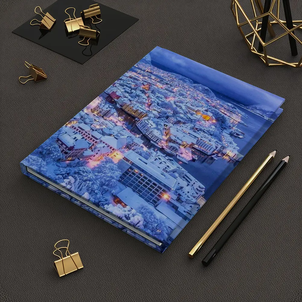 Alesund Norway Snowy City Winter Night – Notebooks