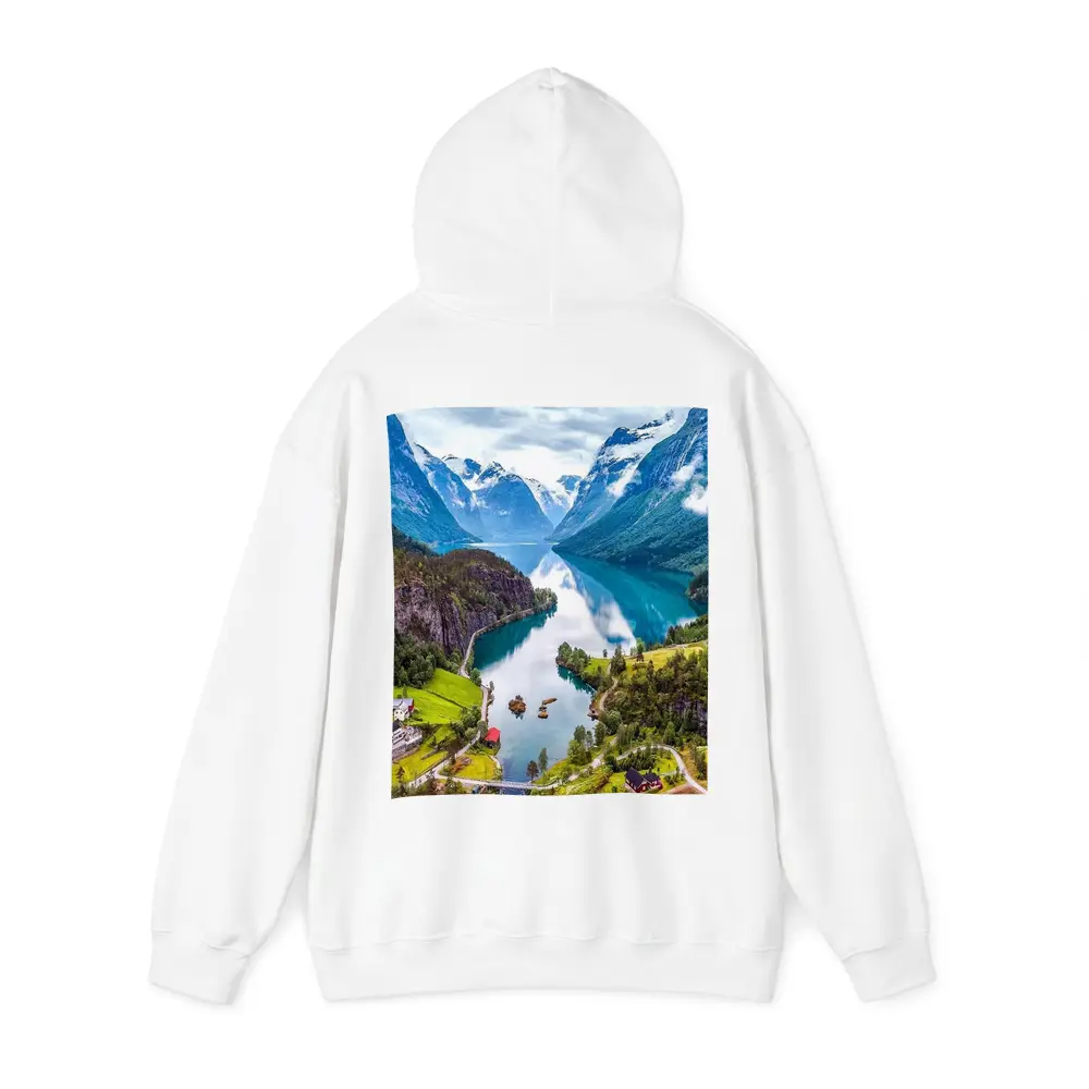 Norwegian Fjord Valley Lake Mountain Landscape – Hoodies
