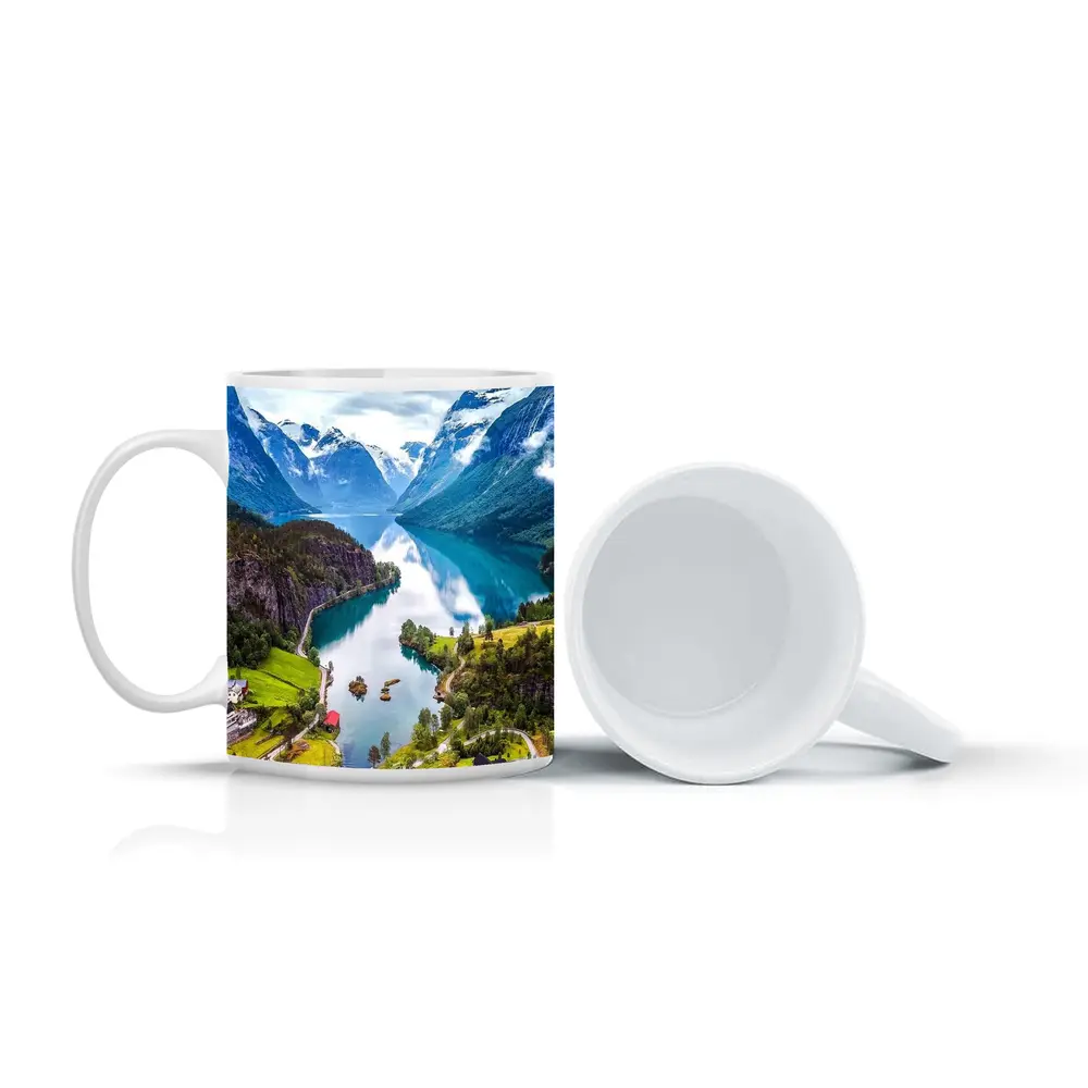 Norwegian Fjord Valley Lake Mountain Landscape – Mugs