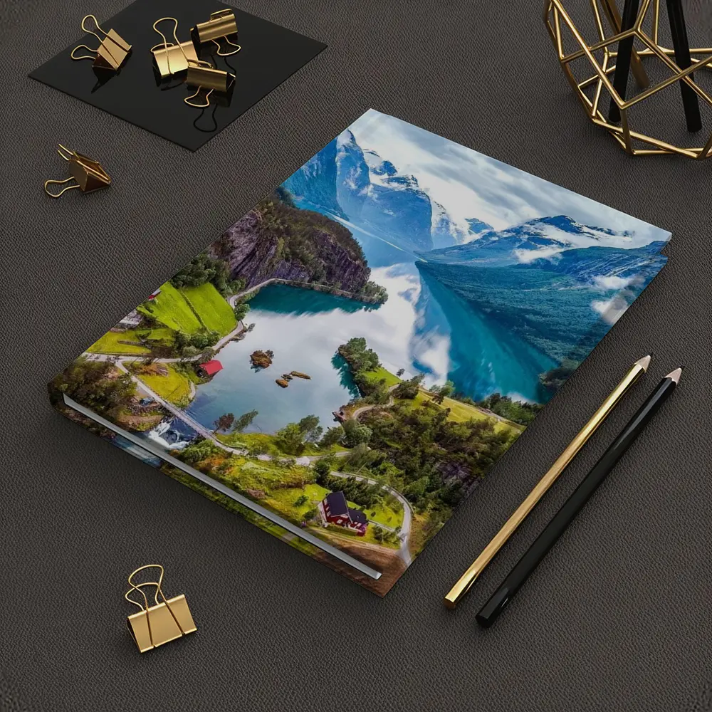 Norwegian Fjord Valley Lake Mountain Landscape – Notebooks
