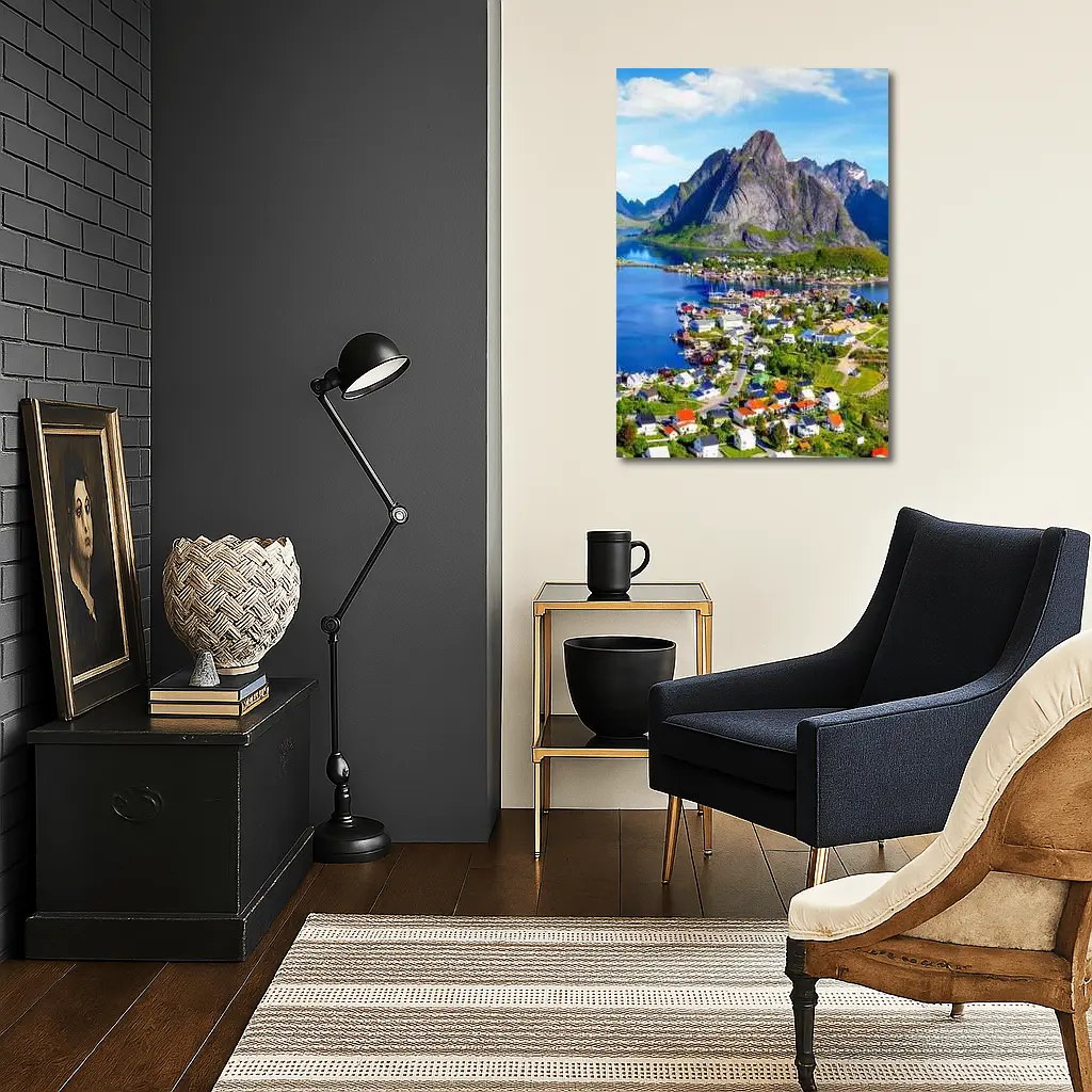 Reine Lofoten Norway Coastal Village Mountain – Wall Art