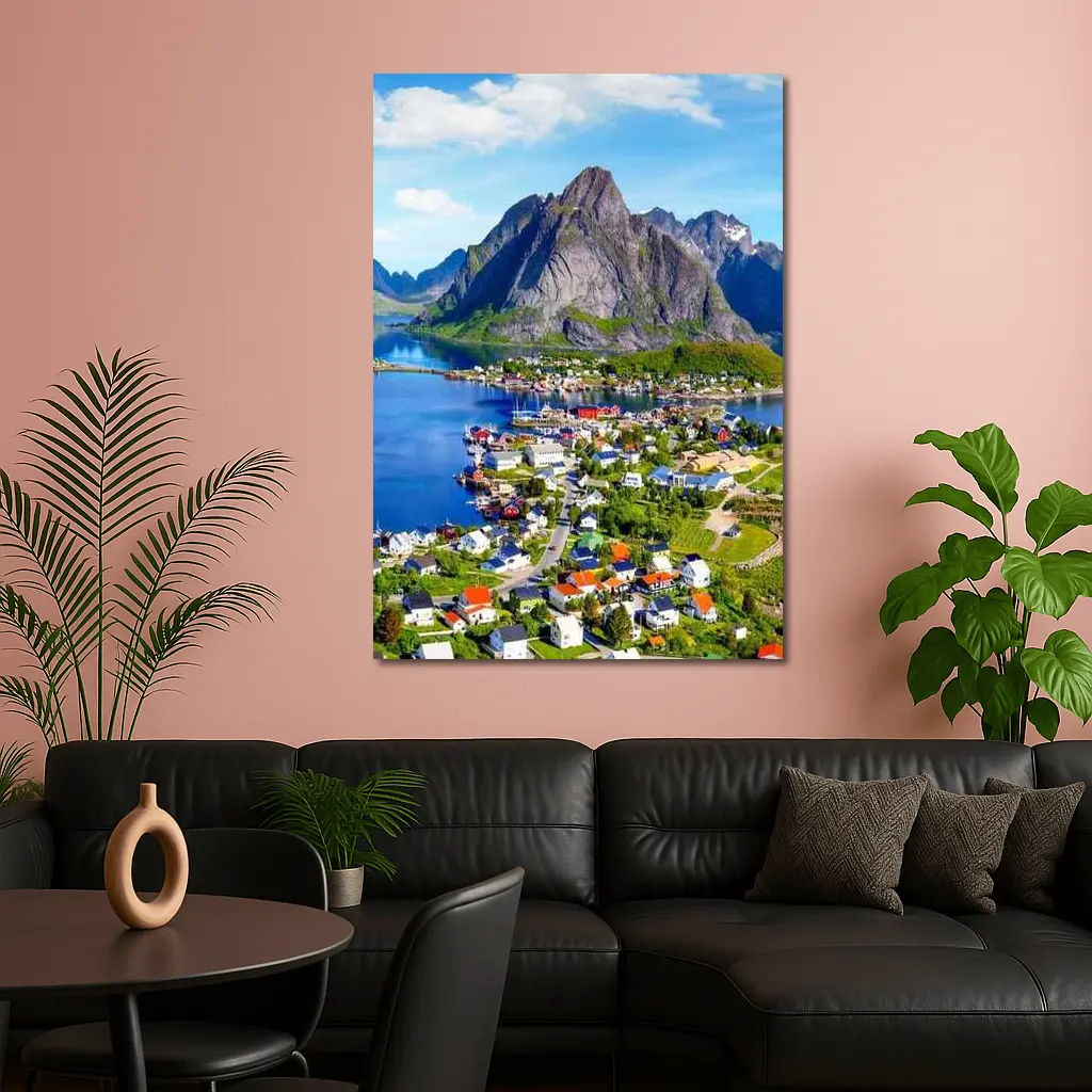 Reine Lofoten Norway Coastal Village Mountain – Wall Art