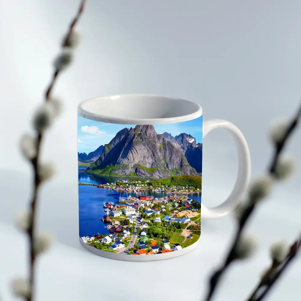 Reine Lofoten Norway Coastal Village Mountain – Mugs