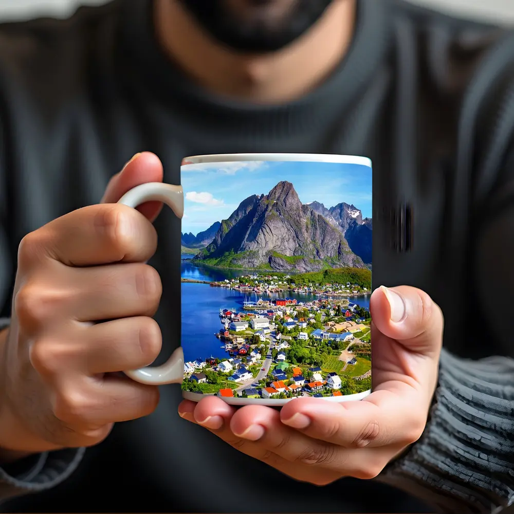 Reine Lofoten Norway Coastal Village Mountain – Mugs
