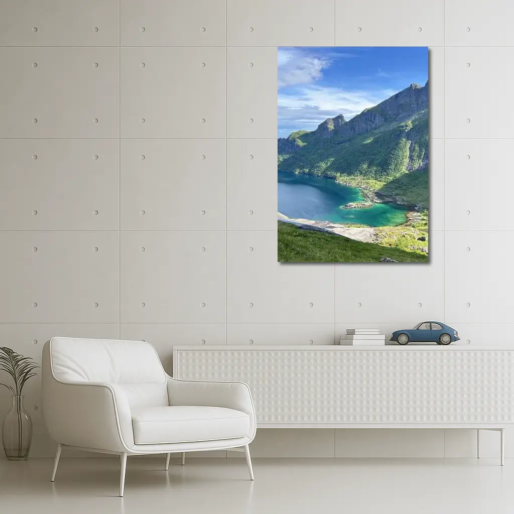 Norwegian Fjord Turquoise Lake Mountain Landscape – Wall Art