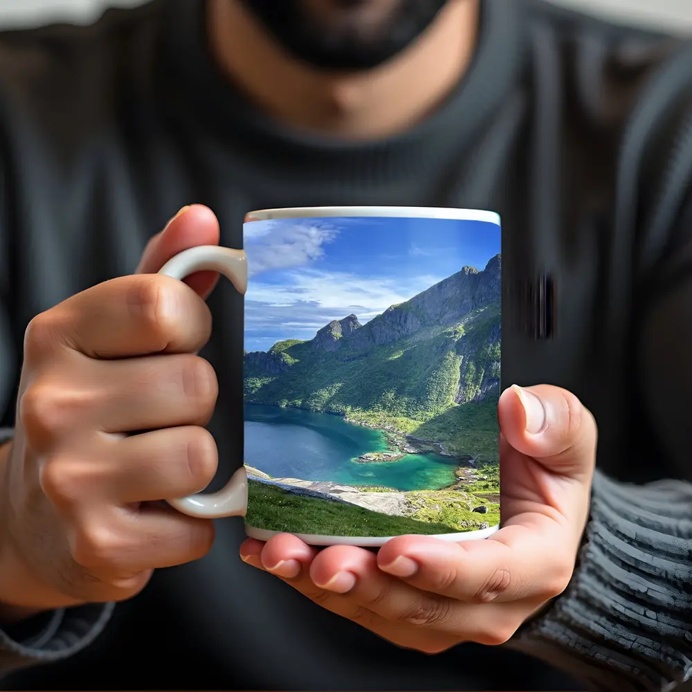 Norwegian Fjord Turquoise Lake Mountain Landscape – Mugs