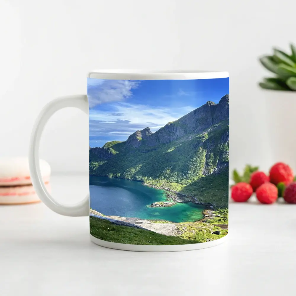 Norwegian Fjord Turquoise Lake Mountain Landscape – Mugs