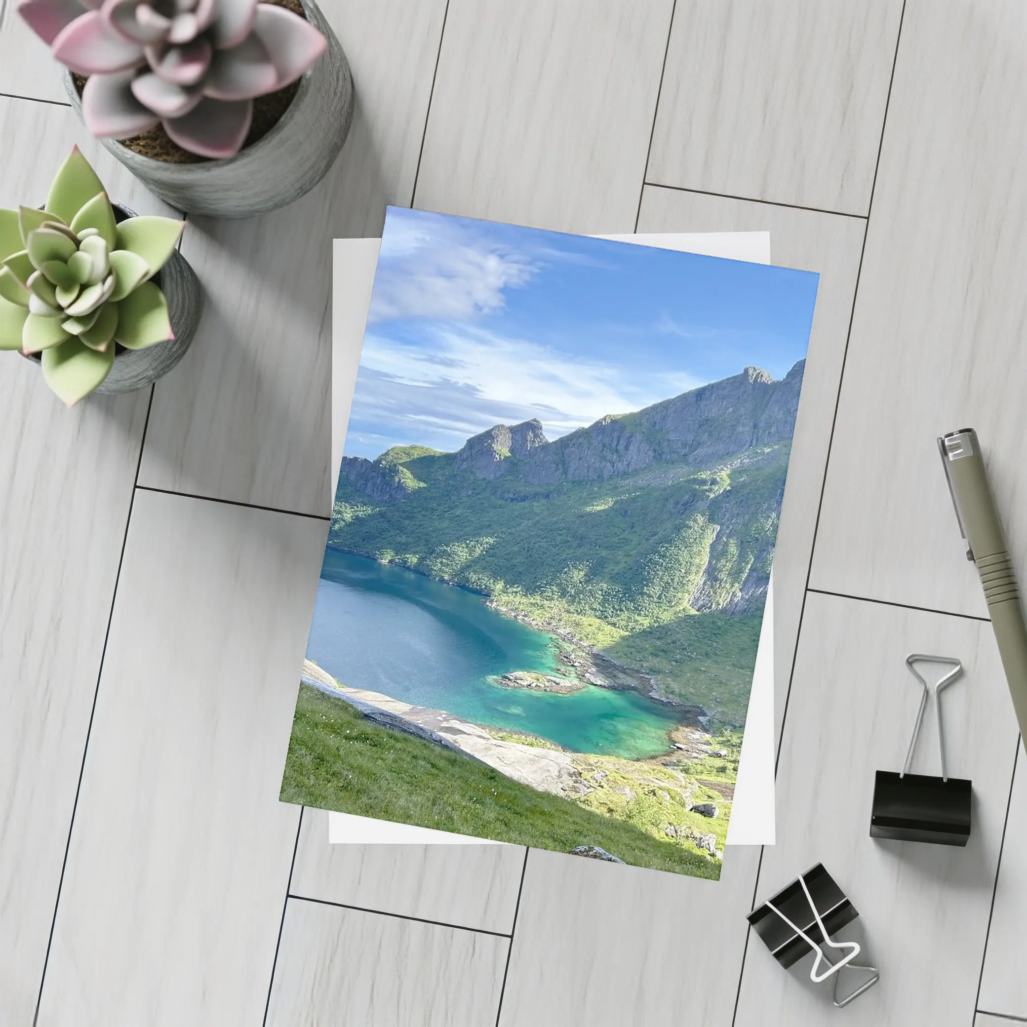 Norwegian Fjord Turquoise Lake Mountain Landscape – Postcards