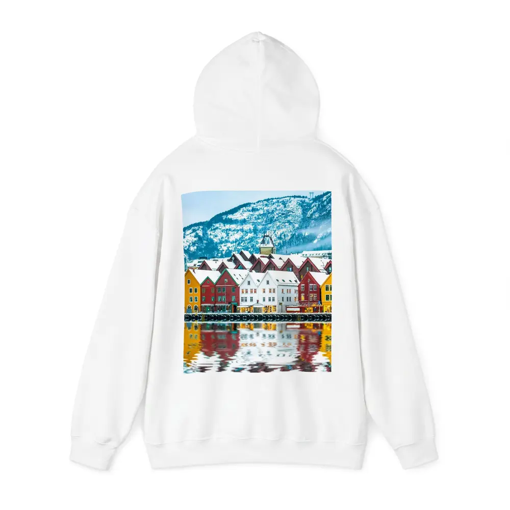 Bergen Bryggen Waterfront Snow Winter Norway – Hoodies