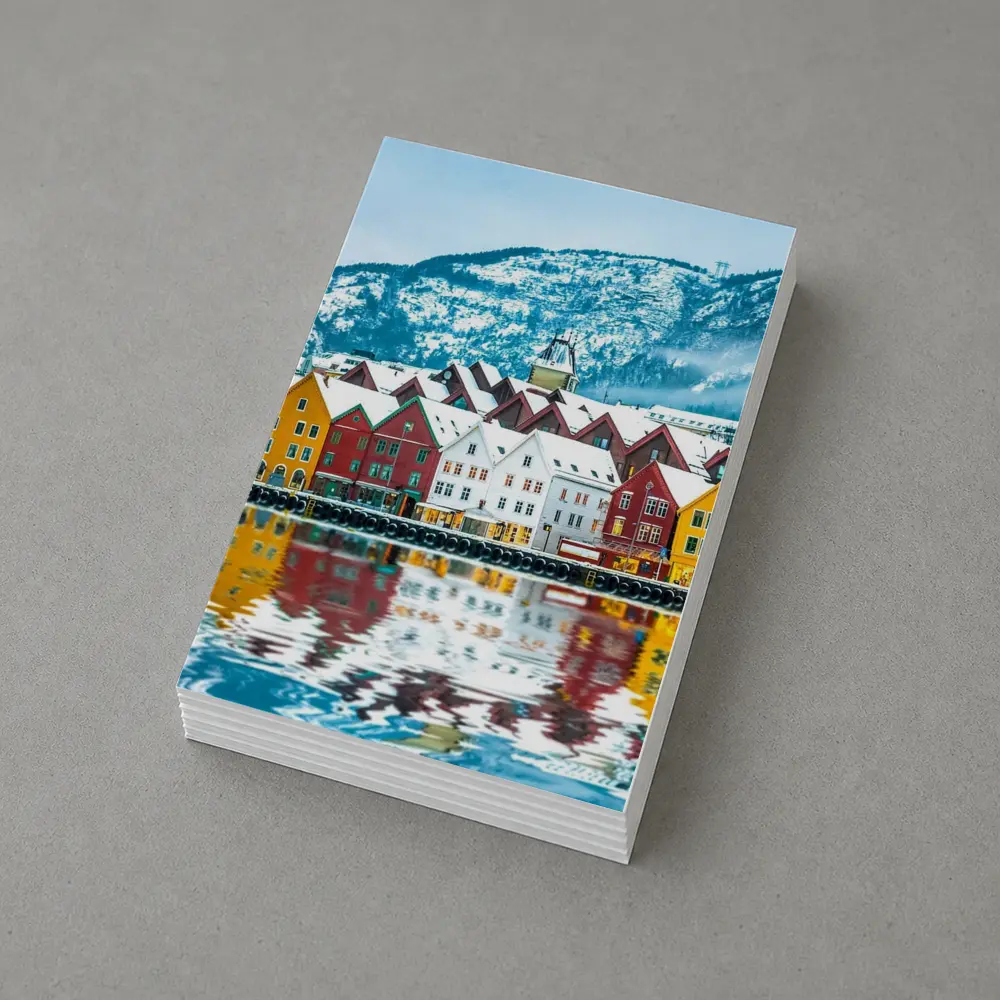 Bergen Bryggen Waterfront Snow Winter Norway – Postcards
