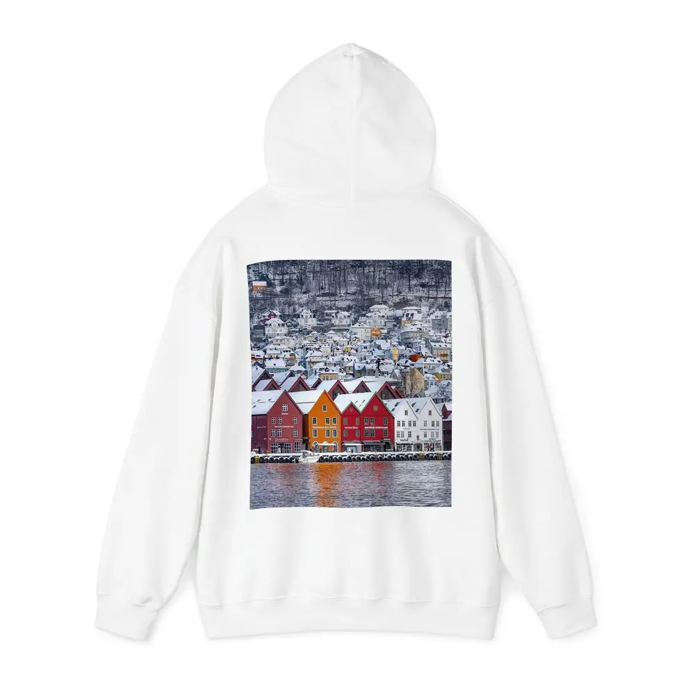 Bergen Bryggen Wharf Snow Winter Norway – Hoodies