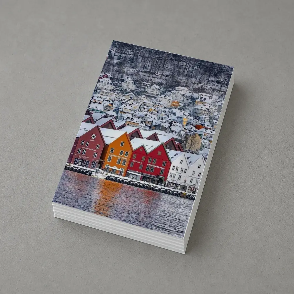 Bergen Bryggen Wharf Snow Winter Norway – Postcards