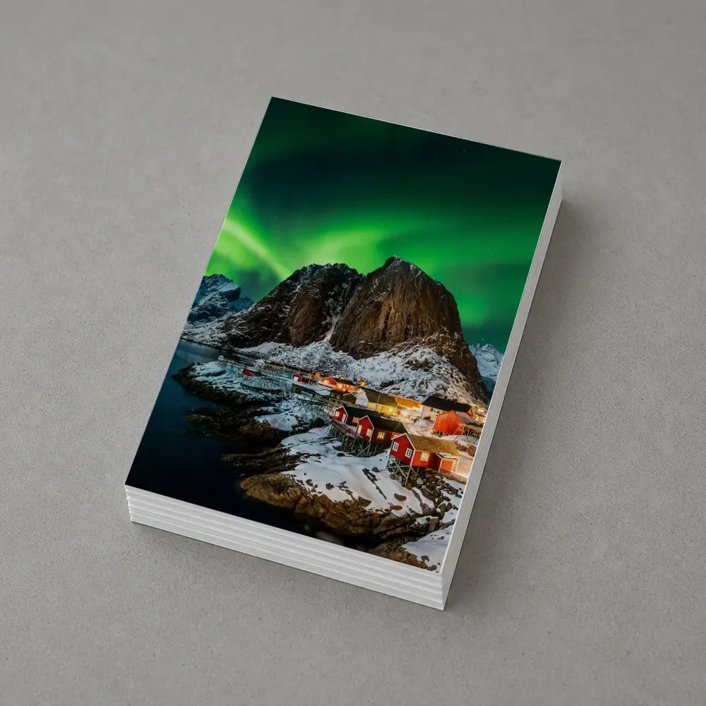 Northern Lights Over Lofoten Village Norway – Postcards