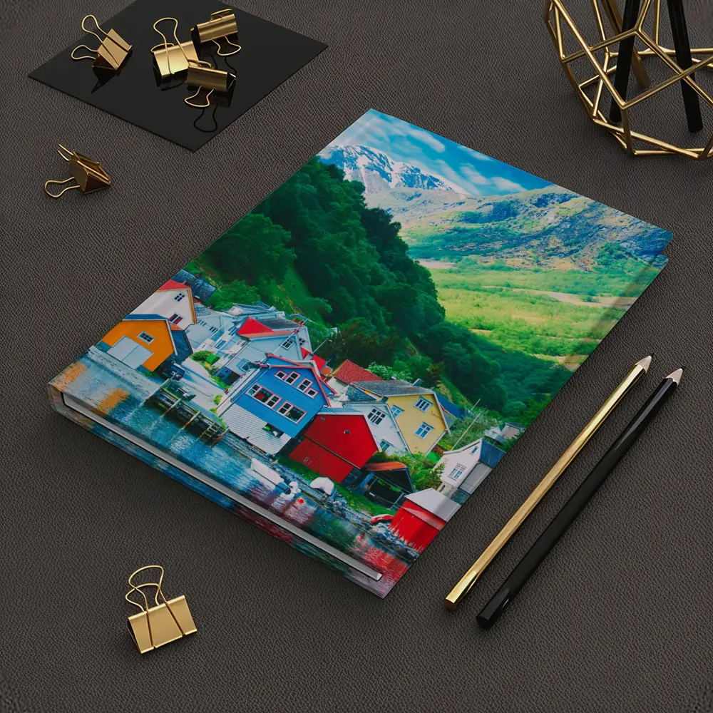 Colorful Norwegian Village Houses By Fjord – Notebooks