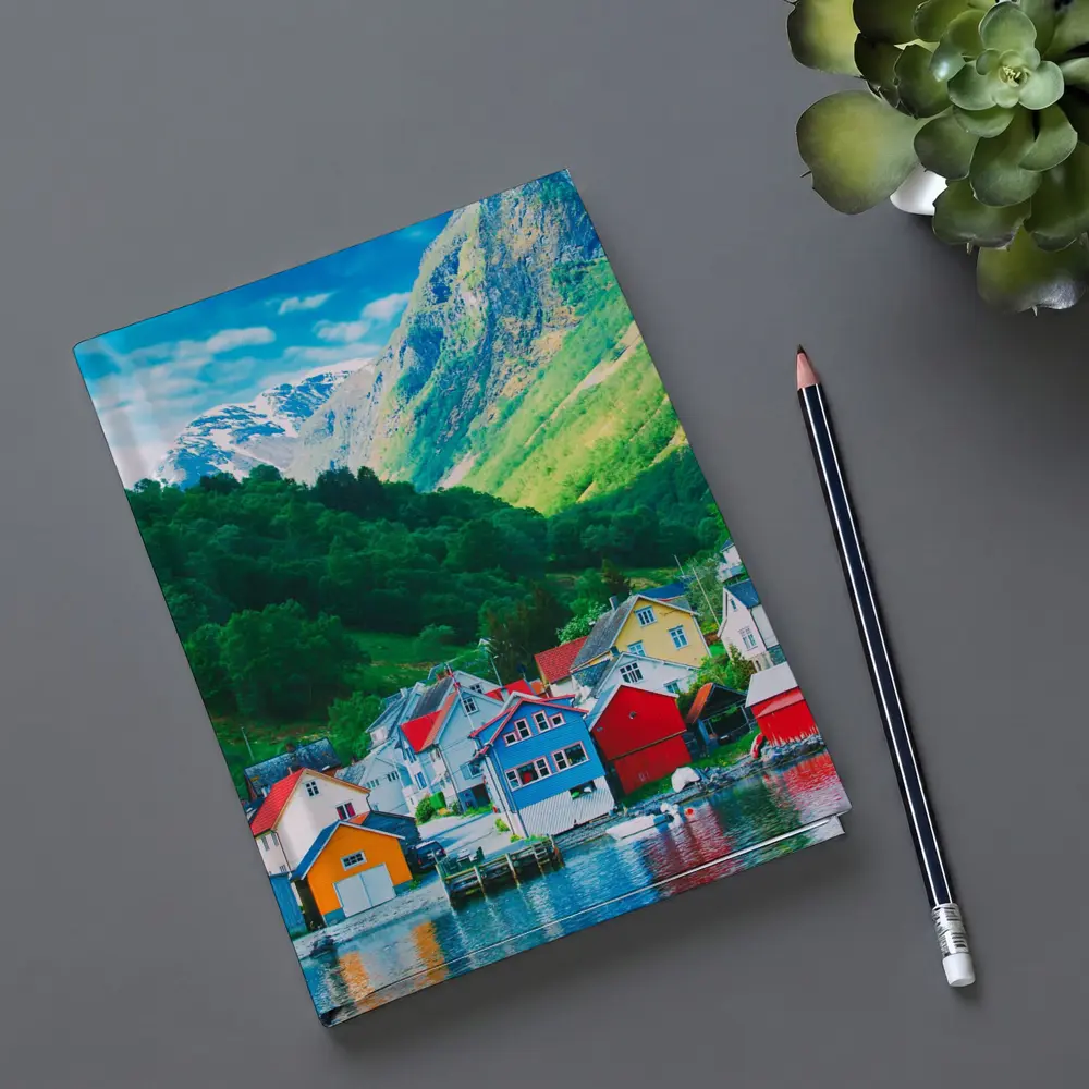 Colorful Norwegian Village Houses By Fjord – Notebooks