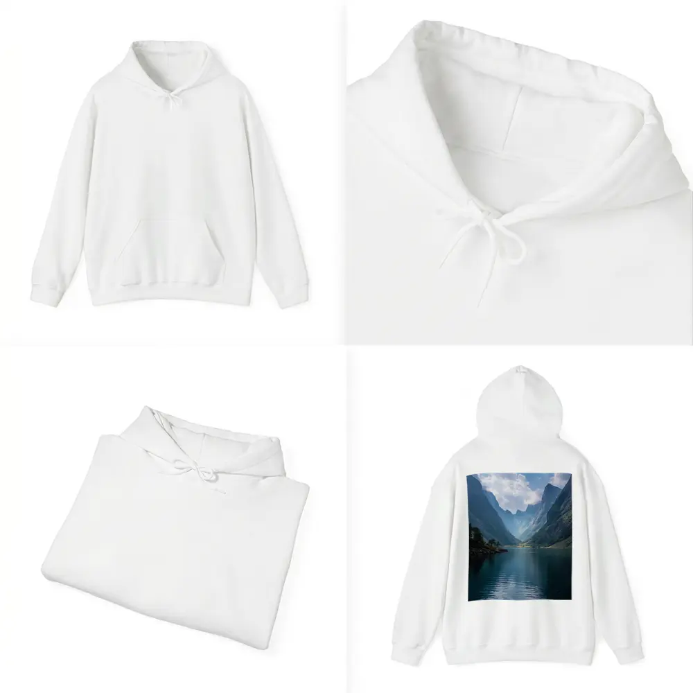 Norwegian Fjord Calm Blue Mountain Lake – Hoodies