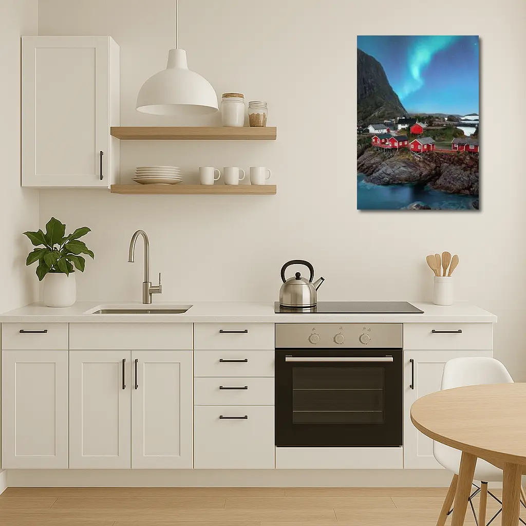 Norway Northern Lights Red Fishing Village – Wall Art