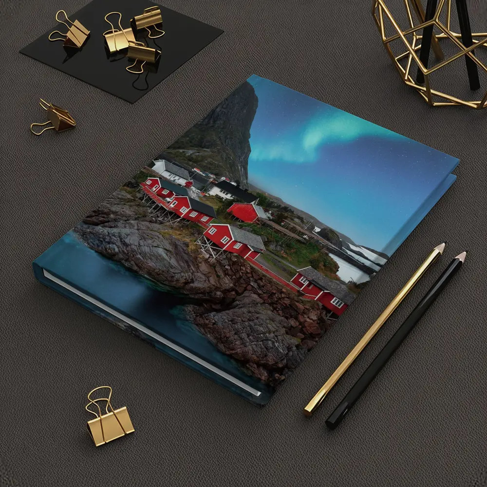 Norway Northern Lights Red Fishing Village – Notebooks