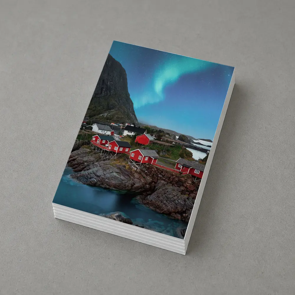 Norway Northern Lights Red Fishing Village – Postcards
