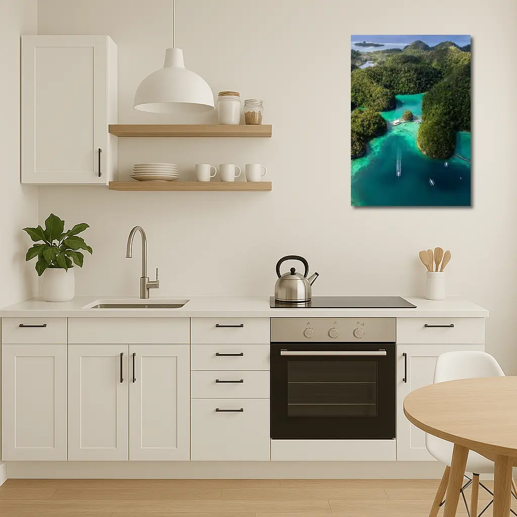 Tropical Island Lagoon Aerial View Indonesia – Wall Art