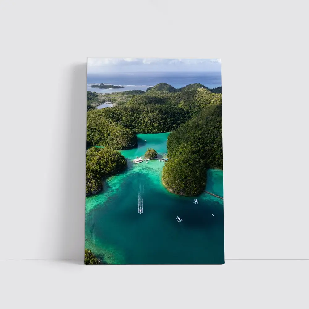 Tropical Island Lagoon Aerial View Indonesia – Wall Art