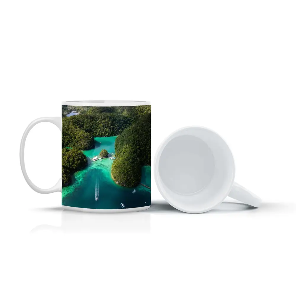 Tropical Island Lagoon Aerial View Indonesia – Mugs