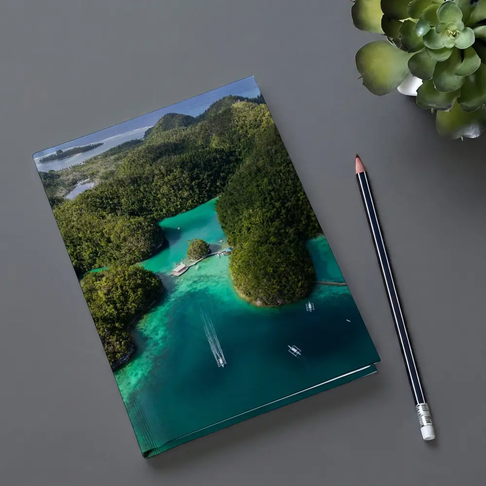 Tropical Island Lagoon Aerial View Indonesia – Notebooks