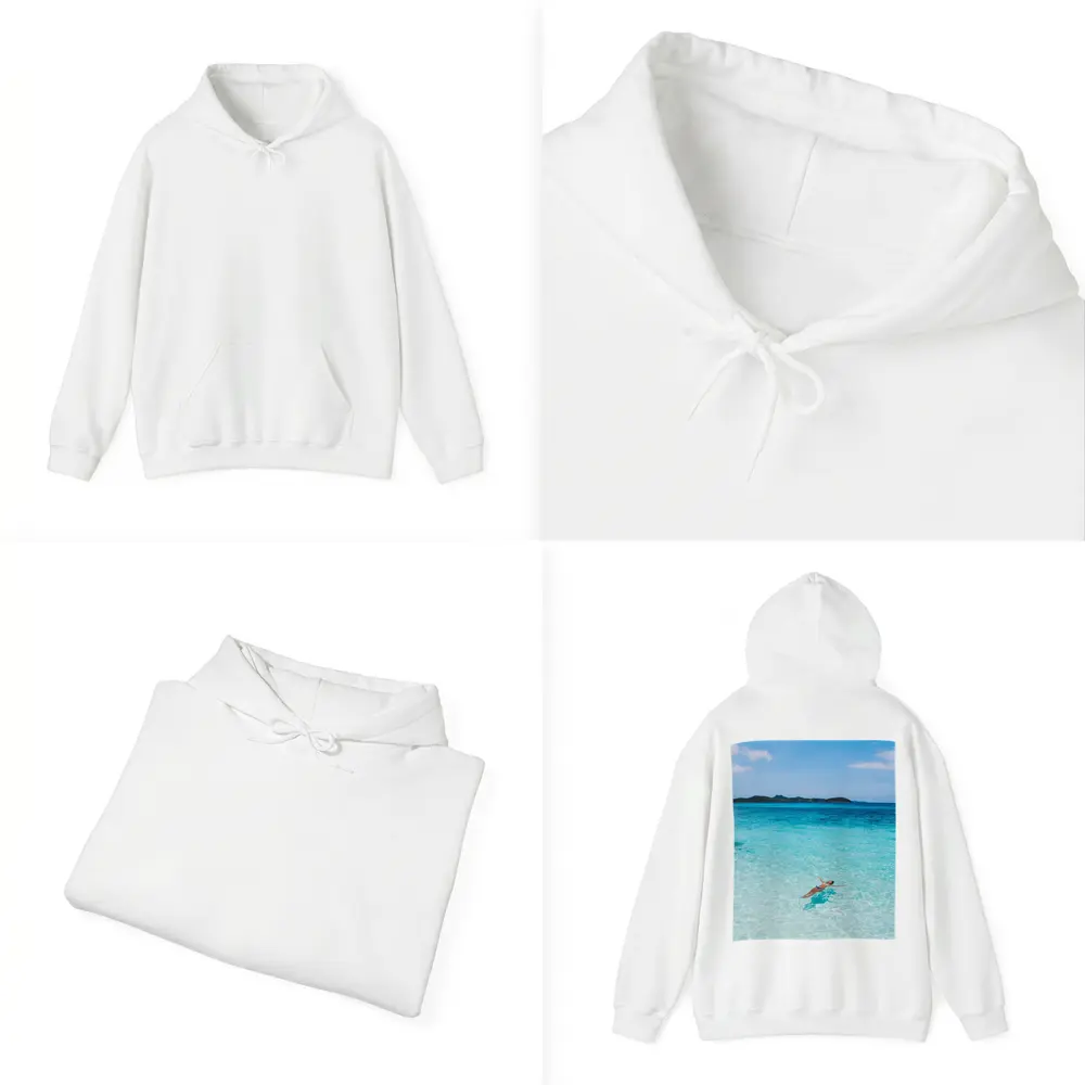 Woman Floating In Turquoise Tropical Ocean – Hoodies
